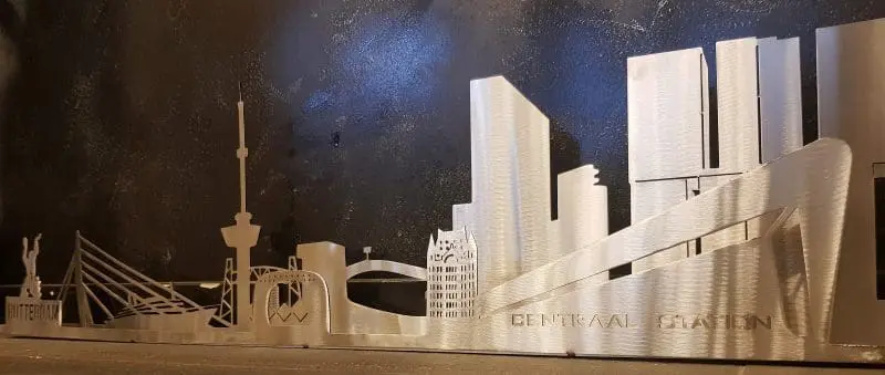 2D Skyline Rotterdam RVS ( staand) - Afbeelding 3