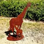 Giraf, Cortenstaal,Giraffen,tuindecoratie, savannes, Afrika, langenek, elegant, duurzaam, roestbruin, onderhoudvrij, tuin, garden
