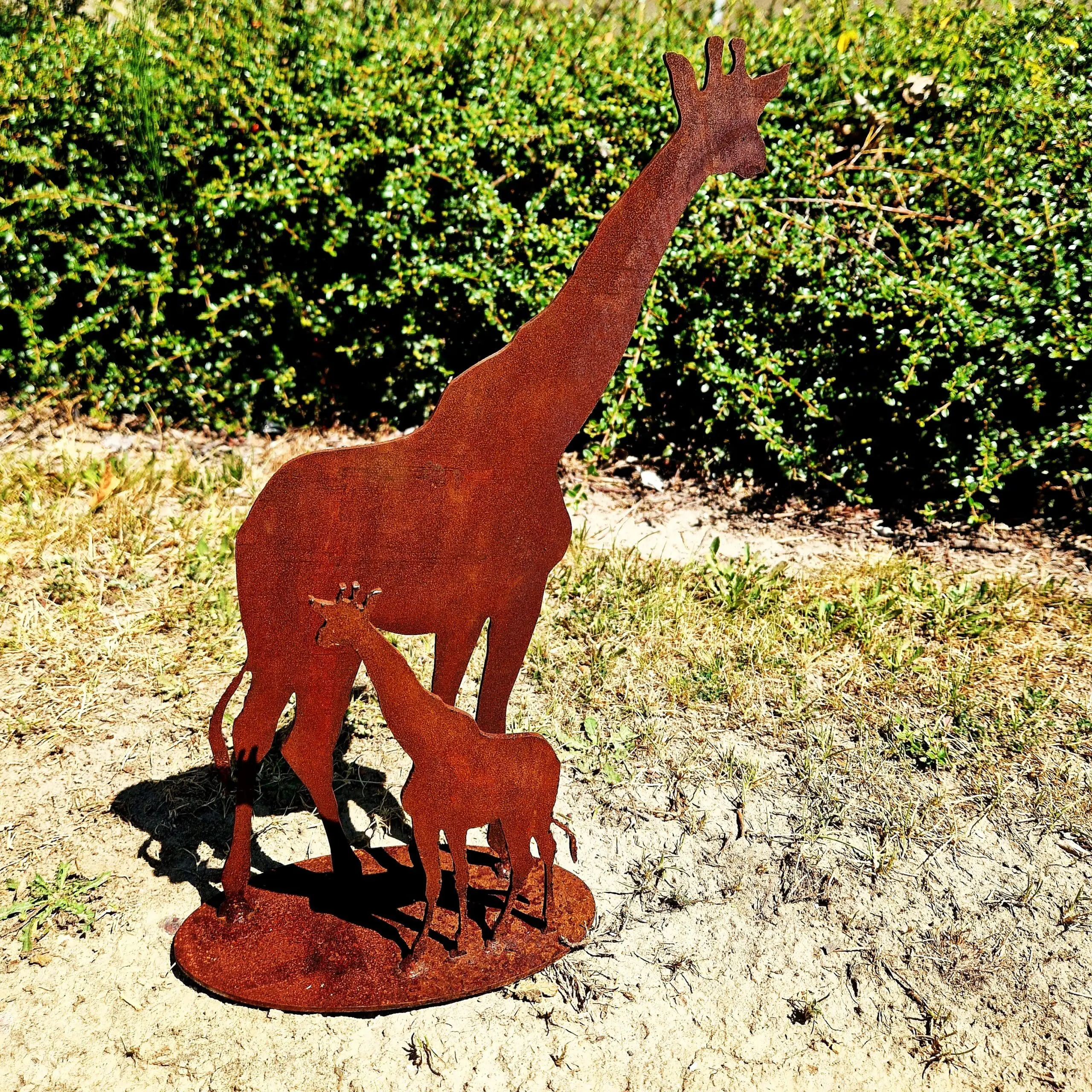 Giraf, Cortenstaal,Giraffen,tuindecoratie, savannes, Afrika, langenek, elegant, duurzaam, roestbruin, onderhoudvrij, tuin, garden