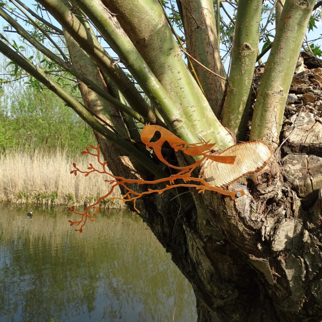 Vink op tak Cortenstaal - Afbeelding 2