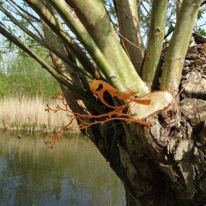 Vink op tak Cortenstaal - Afbeelding 2