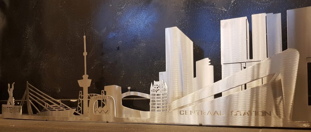2D Skyline Rotterdam RVS ( staand) - Afbeelding 3