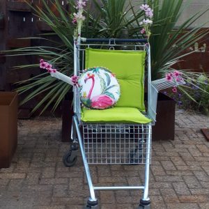 Fancy Tuinstoel van gerecyclede winkelwagen - Afbeelding 3