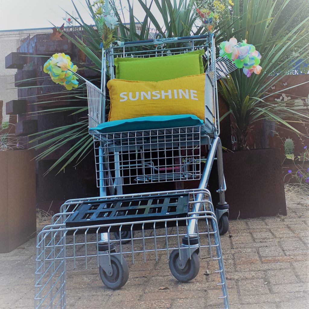 Fancy Tuinstoel van gerecyclede winkelwagen - Afbeelding 4