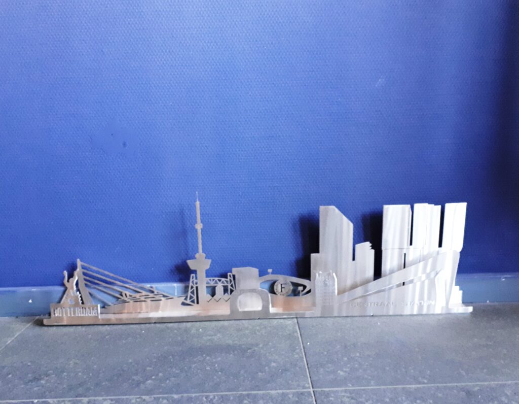 2D Skyline Rotterdam RVS ( staand)