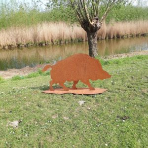 Zwijn Cortenstaal groot - Afbeelding 2