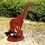 Giraf, Cortenstaal,Giraffen,tuindecoratie, savannes, Afrika, langenek, elegant, duurzaam, roestbruin, onderhoudvrij, tuin, garden